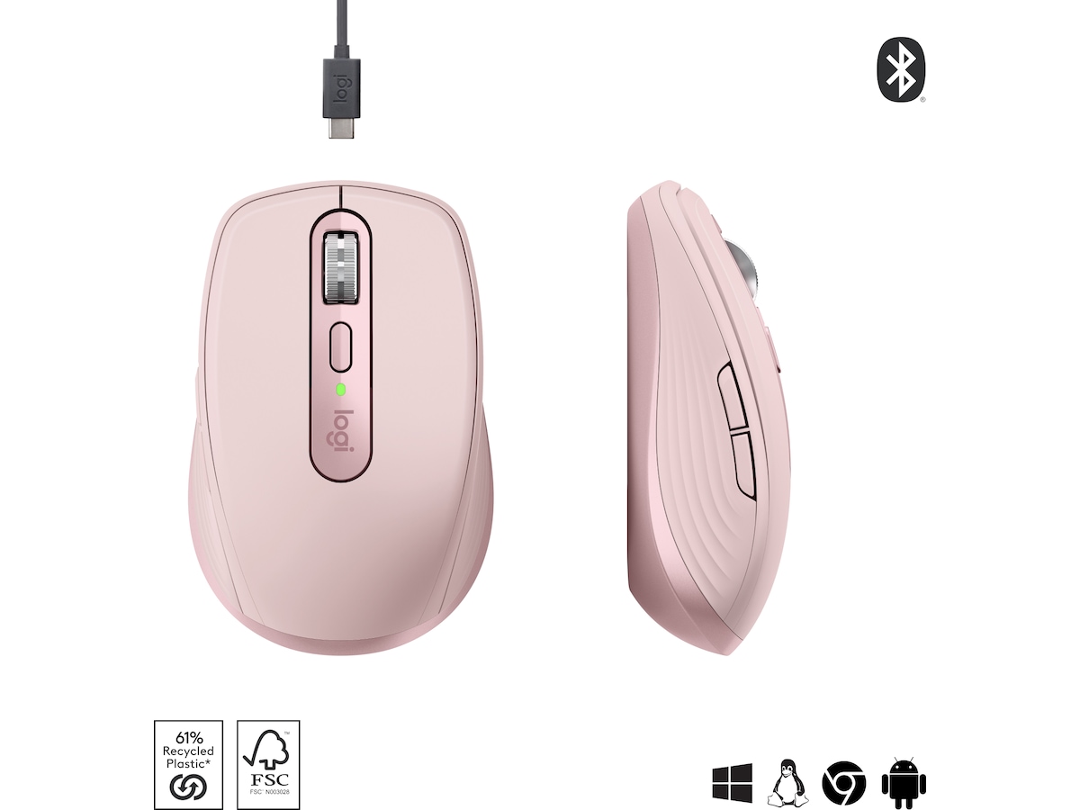Logitech MX Anywhere 3S trådløs mus (lyserød) Mus
