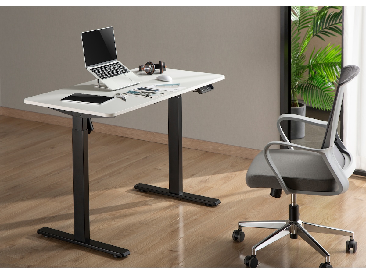 Ergonomisk hæve/sænke skrivebord 120cm (hvid/eg) Aktivitetsborde