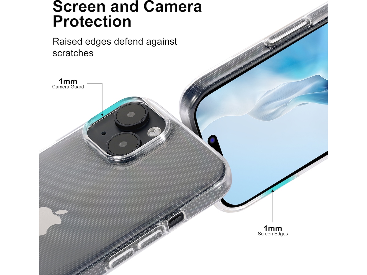 iiglo iPhone 15 / 14 Silikone cover (gennemsigtig) Mobilcover
