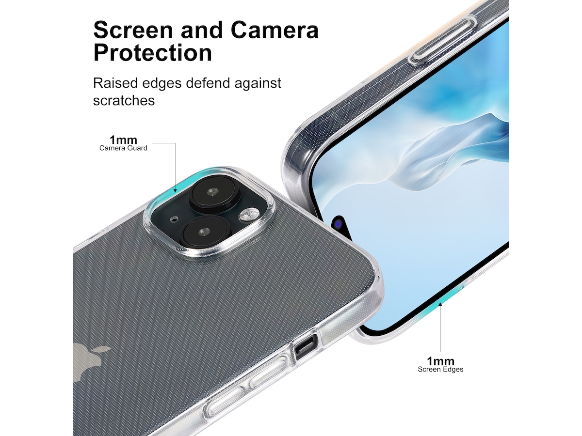 iiglo iPhone 15 Plus Silikone cover (gennemsigtig) Mobilcover