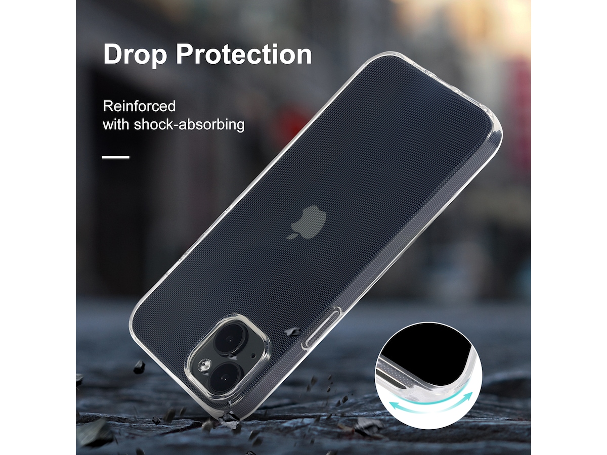 iiglo iPhone 15 Plus Silikone cover (gennemsigtig) Mobilcover