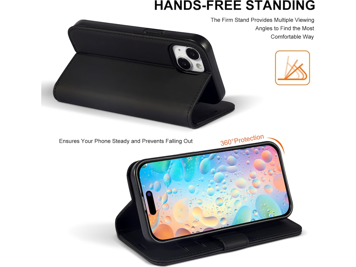 iiglo iPhone 15 / 14 Wallet cover (sort) Mobilcover