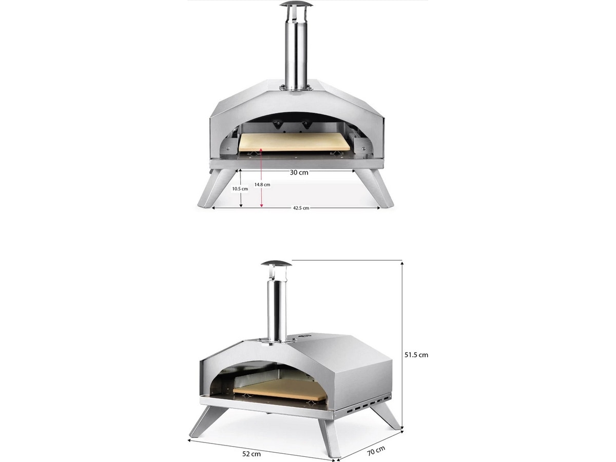 Austin and Barbeque AABQ 12" Gasfyret pizzaovn (rustfrit stål) Pizzaovne