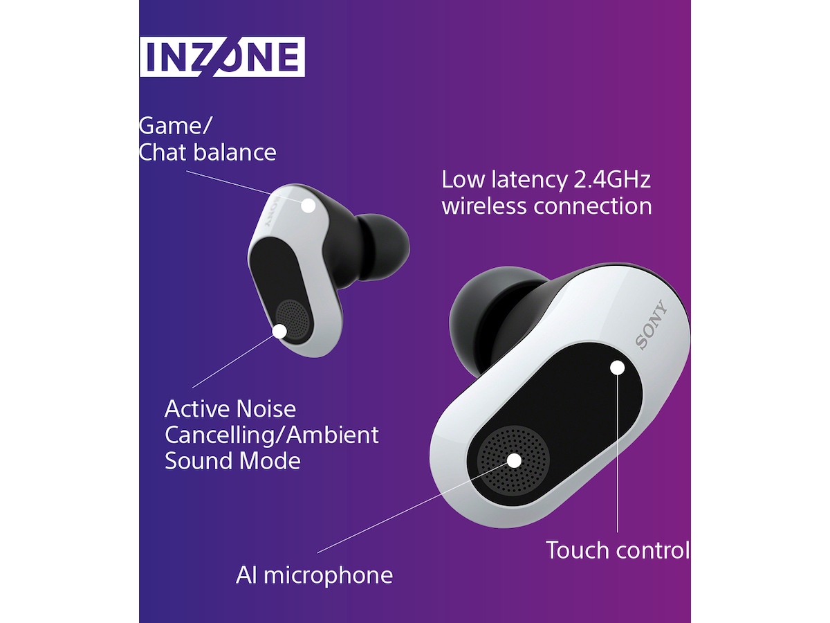 Sony INZONE Buds True Wireless Gaming høretelefoner (hvid) In-ear høretelefoner