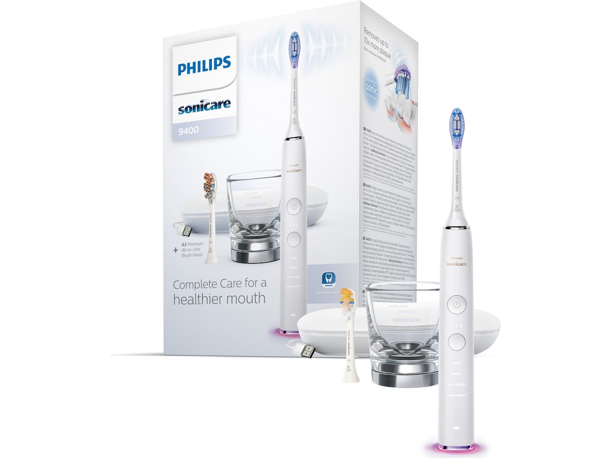 Philips DiamondClean Smart 9400 Sonic elektrisk tandbørste HX9917/88 (hvid) Elektriske tandbørster
