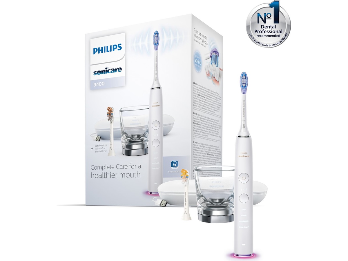 Philips DiamondClean Smart 9400 Sonic elektrisk tandbørste HX9917/88 (hvid) Elektriske tandbørster