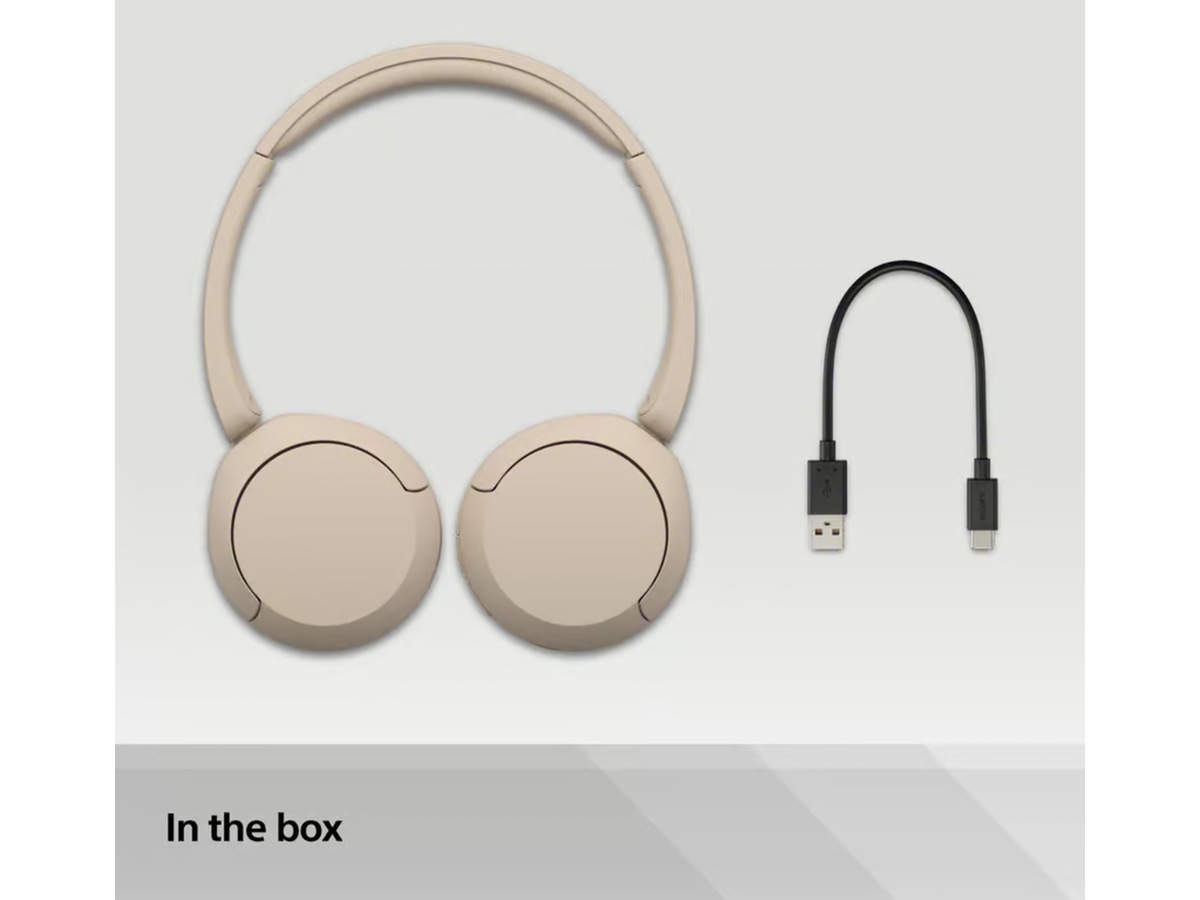 Sony WH-CH520 trådløse hovedtelefoner, On-Ear (beige) Høretelefoner