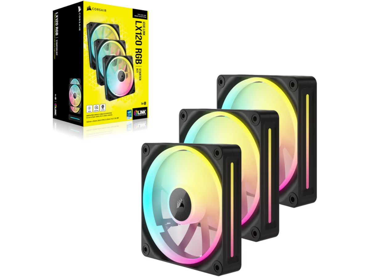 Corsair iCue Link LX120 RGB Ventilator 3pk (sort) Blæsere