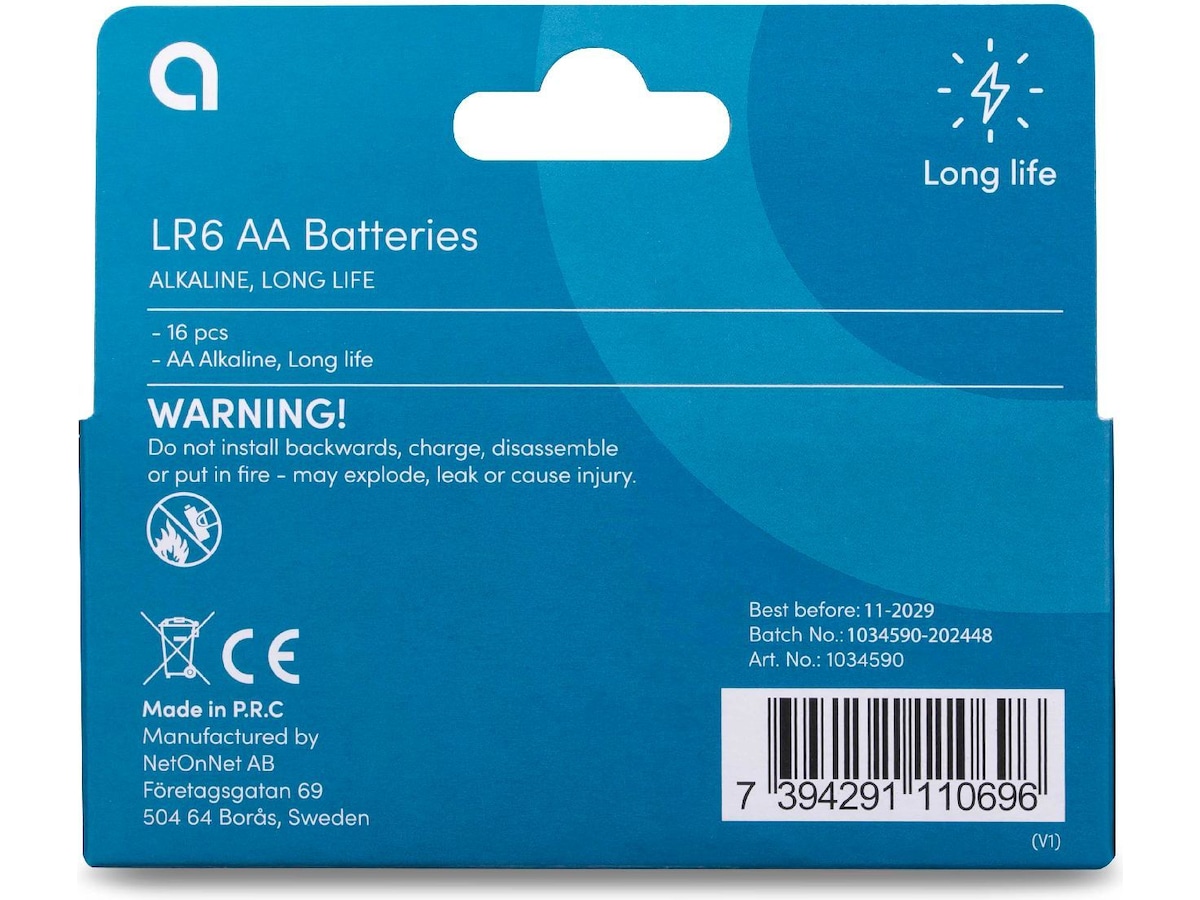 Andersson AA batteri, 16-pk Generelle batterier