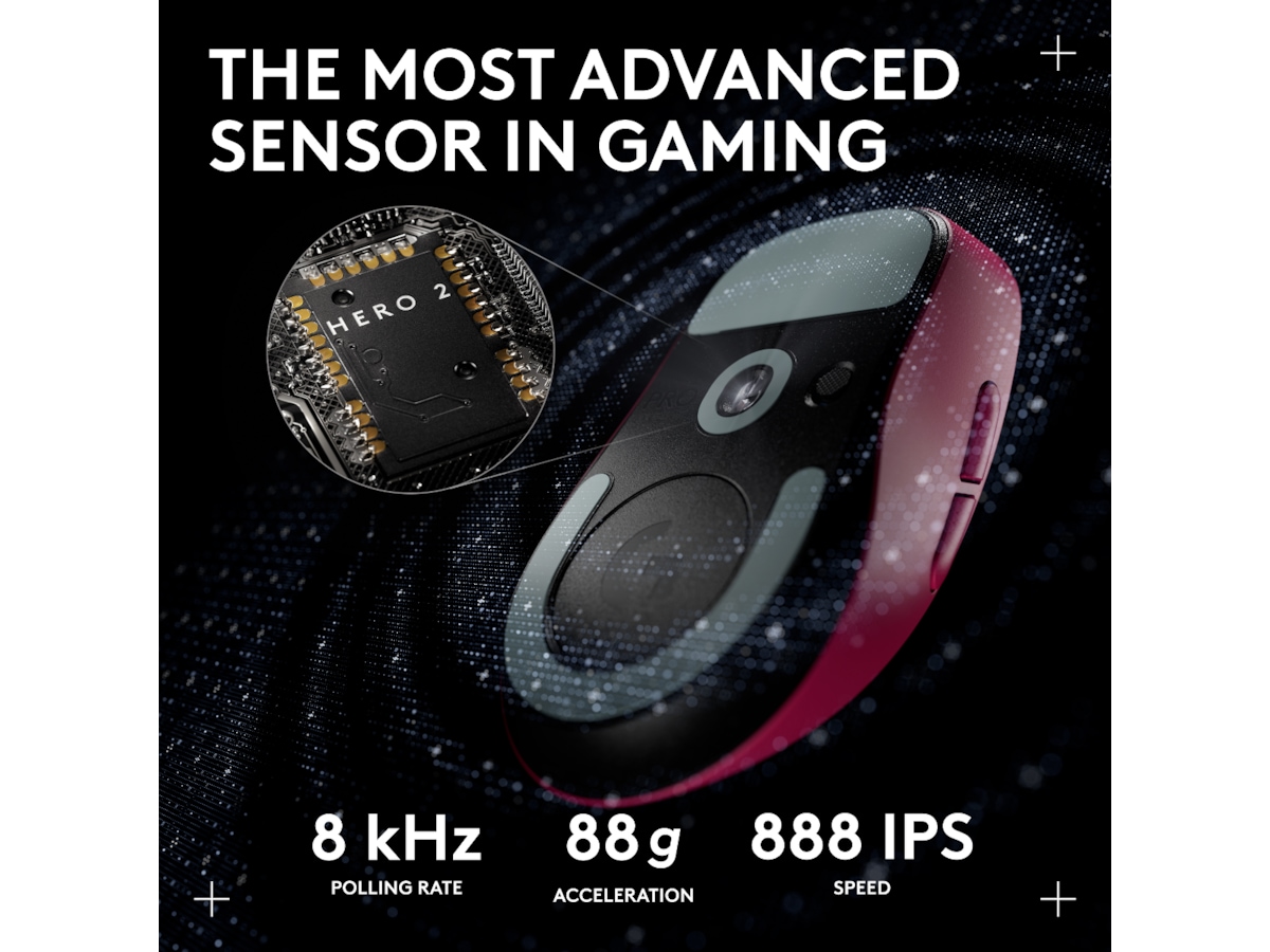 Logitech G Pro X Superlight 2 DEX trådløs gamingmus (lyserød) Gamingmus