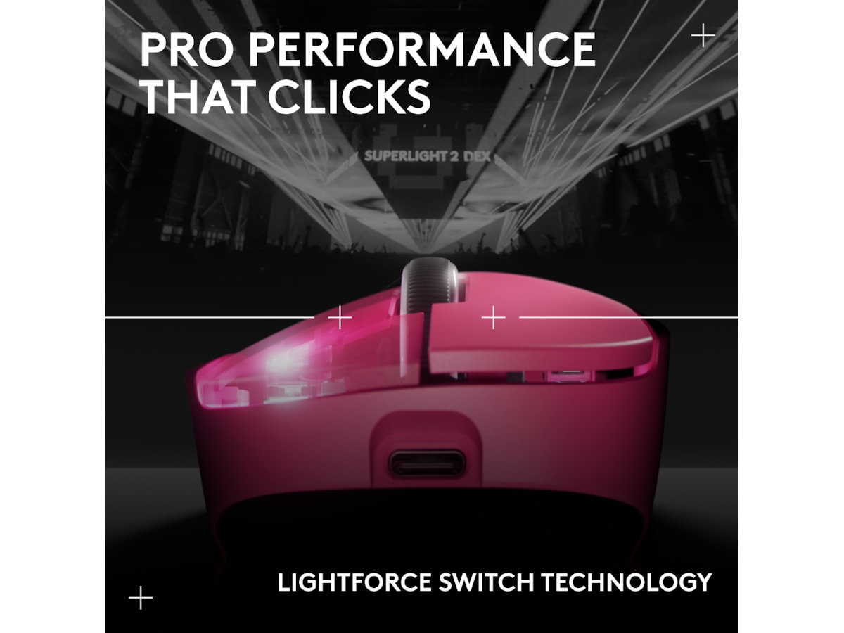 Logitech G Pro X Superlight 2 DEX trådløs gamingmus (lyserød) Gamingmus