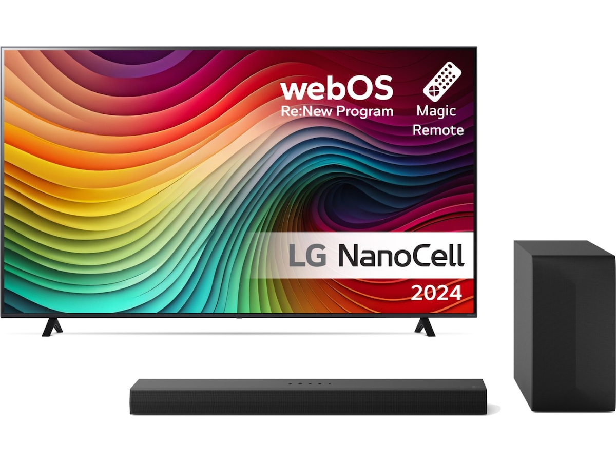 LG 50'' NANO 81 4K TV (2024) 50NANO81T6A + Soundbar 50 - 59 tommer TV