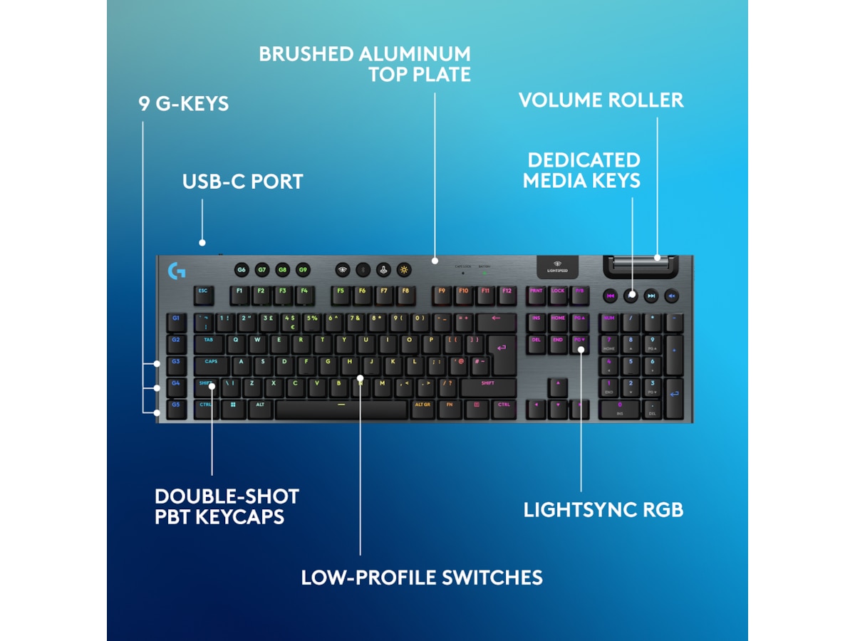 Logitech G915 X Lightspeed TKL Trådløst Gamingtastatur (sort) Gamingkeyboard