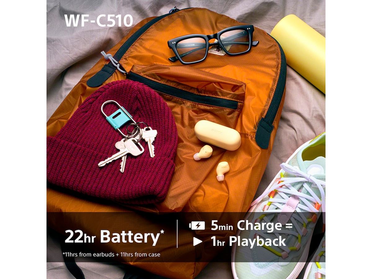 Sony WF-C510 Trådløse høretelefoner, Earbuds med mikrofon (sort) In-ear høretelefoner