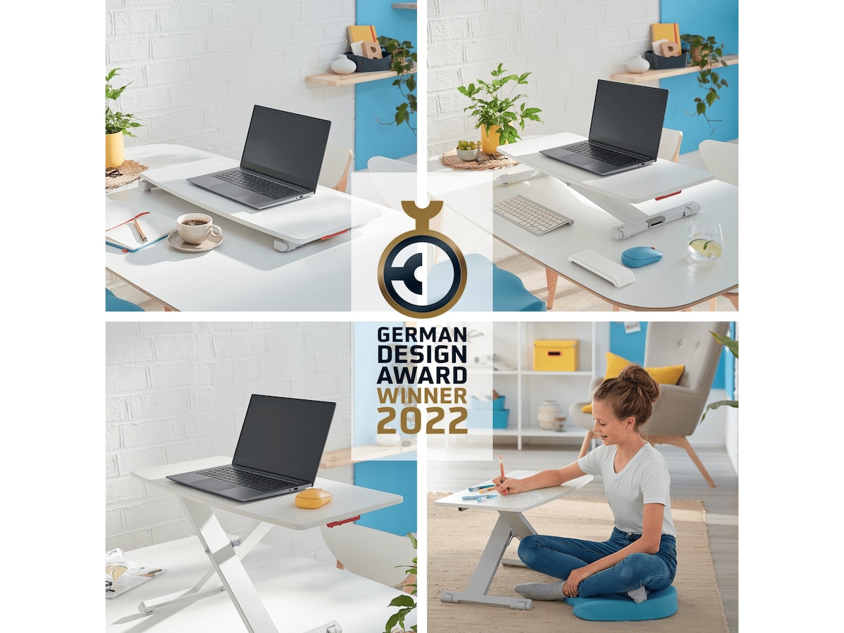 Leitz Ergo Cozy Justerbart PC bord m/plade (hvid) Bærbar stativ