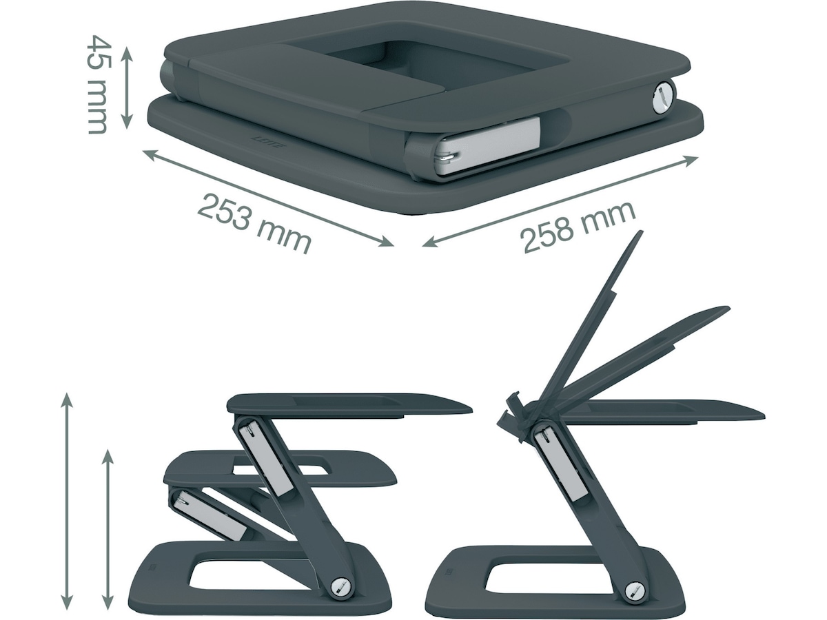 Leitz Ergo Multi-angle laptop stativ (grå) Bærbar stativ