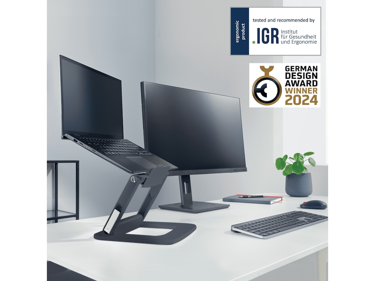 Leitz Ergo Multi-angle laptop stativ (grå) Bærbar stativ