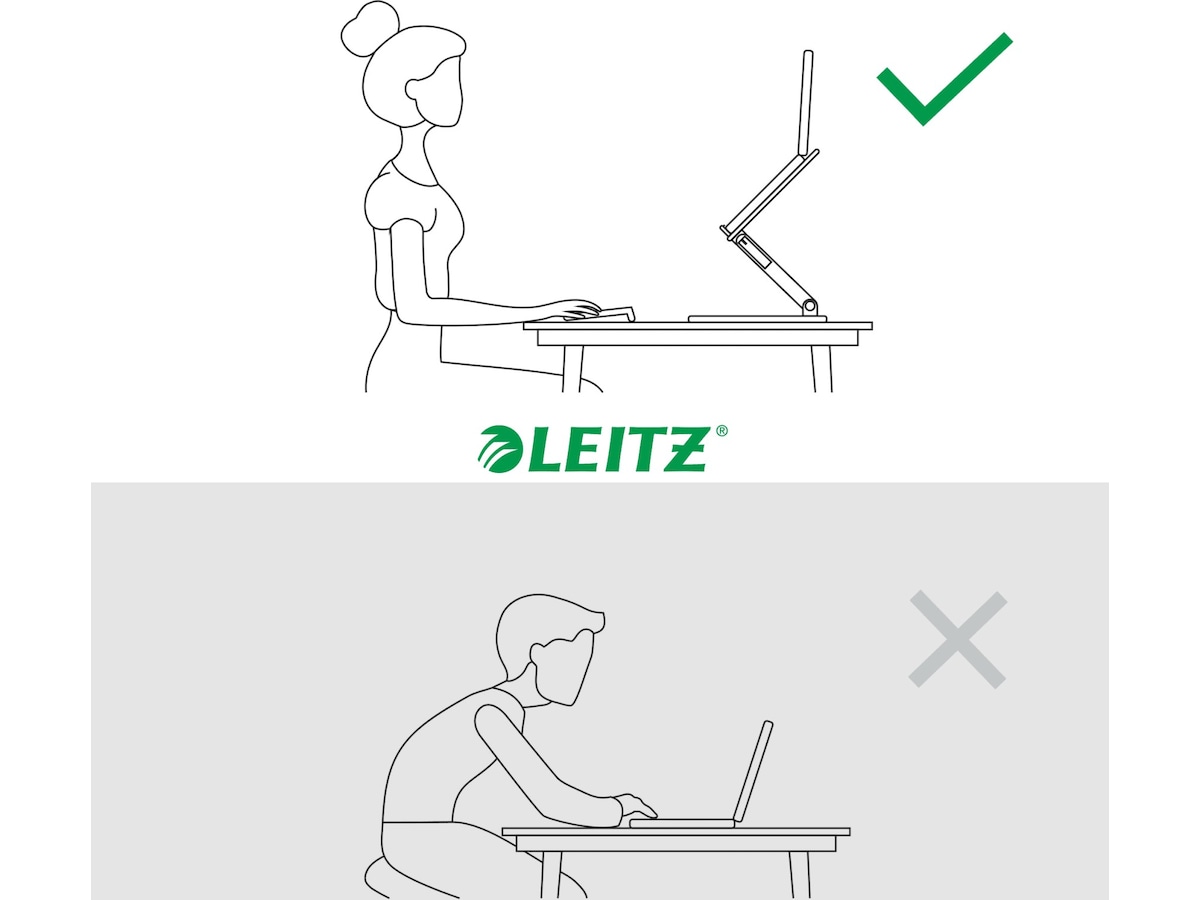 Leitz Ergo Multi-angle laptop stativ (grå) Bærbar stativ