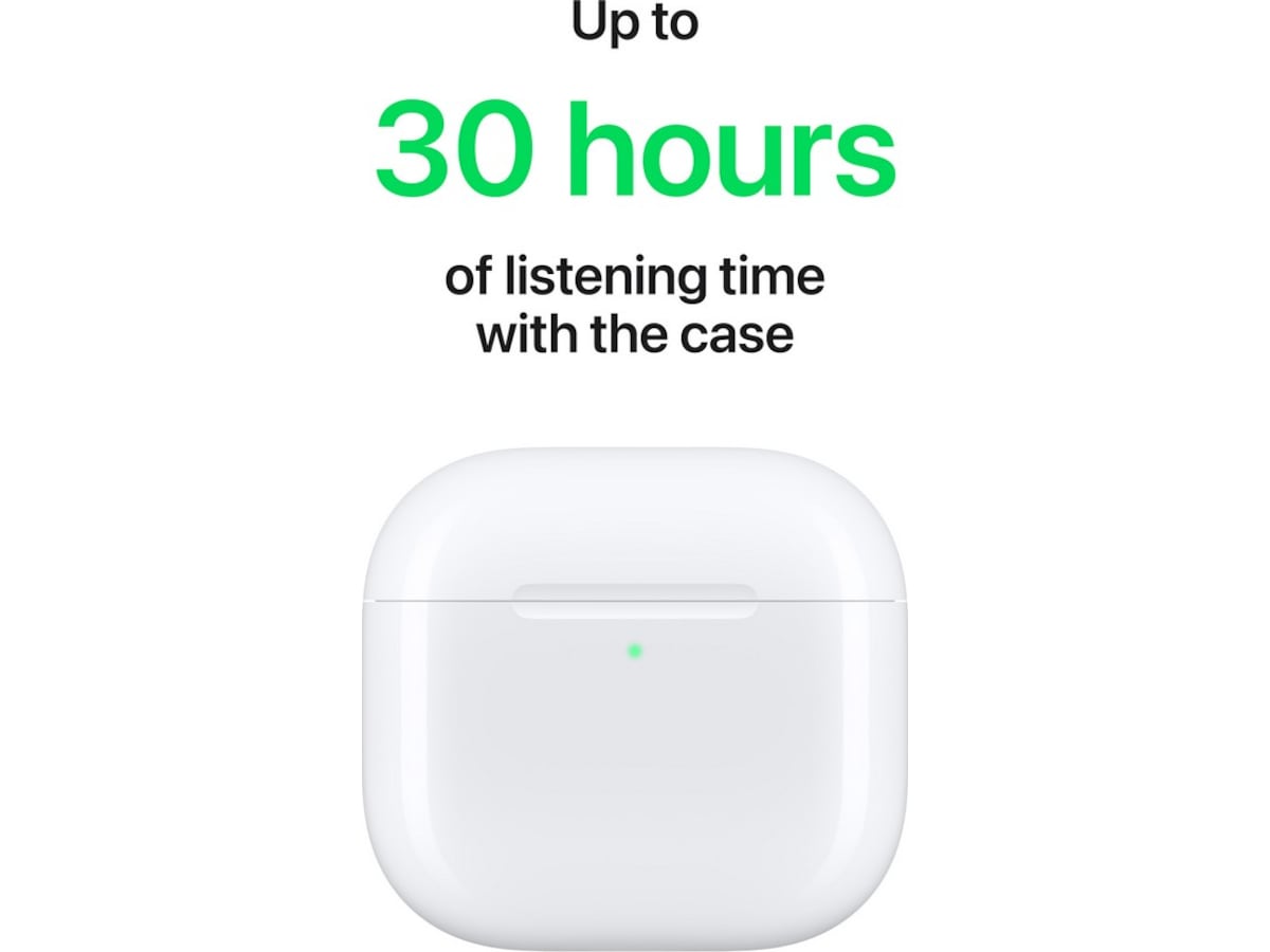 Apple AirPods 4 Aktiv støjreduktion Trådløse høretelefoner, Earbuds (hvid) In-ear høretelefoner