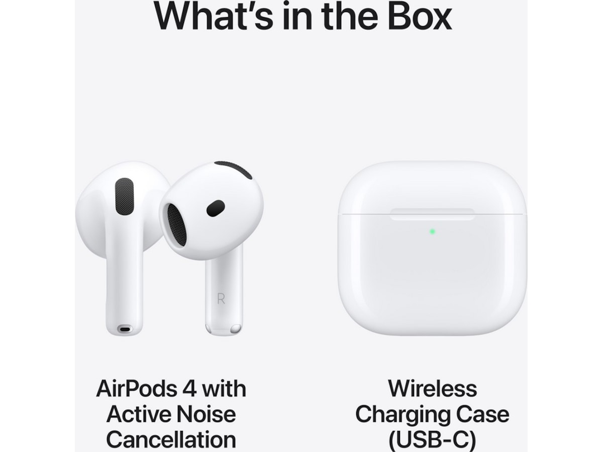 Apple AirPods 4 Aktiv støjreduktion Trådløse høretelefoner, Earbuds (hvid) In-ear høretelefoner