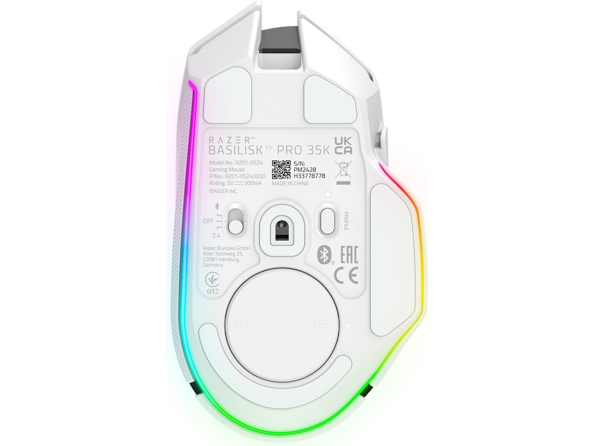 Razer Basilisk V3 PRO 35K trådløs ergonomisk gamingmus (hvid) Gamingmus