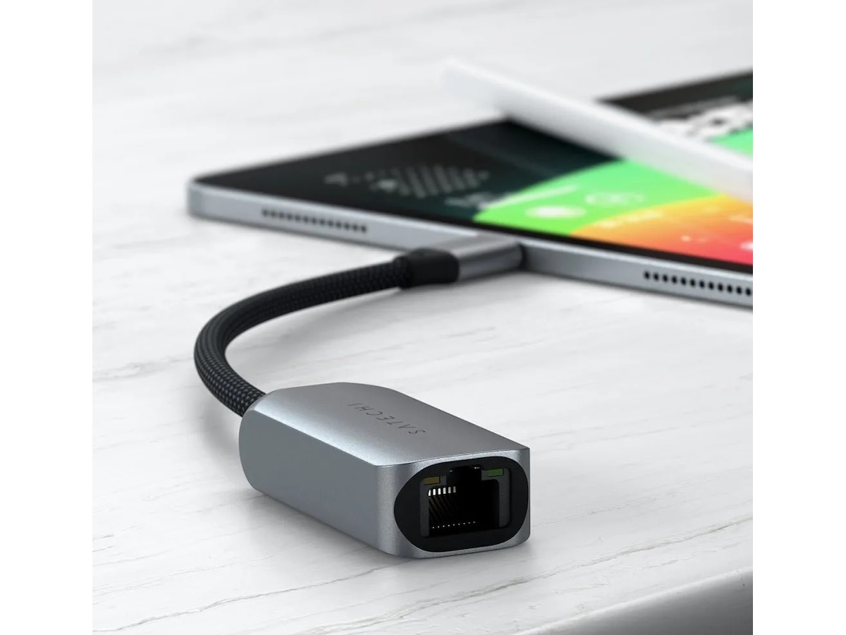 Satechi USB-C til Ethernet Adapter 18cm (grå) Kabeladaptere og overgange