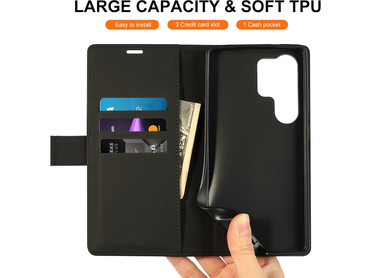 iiglo Galaxy S25 Ultra Wallet cover (sort) Mobilcover