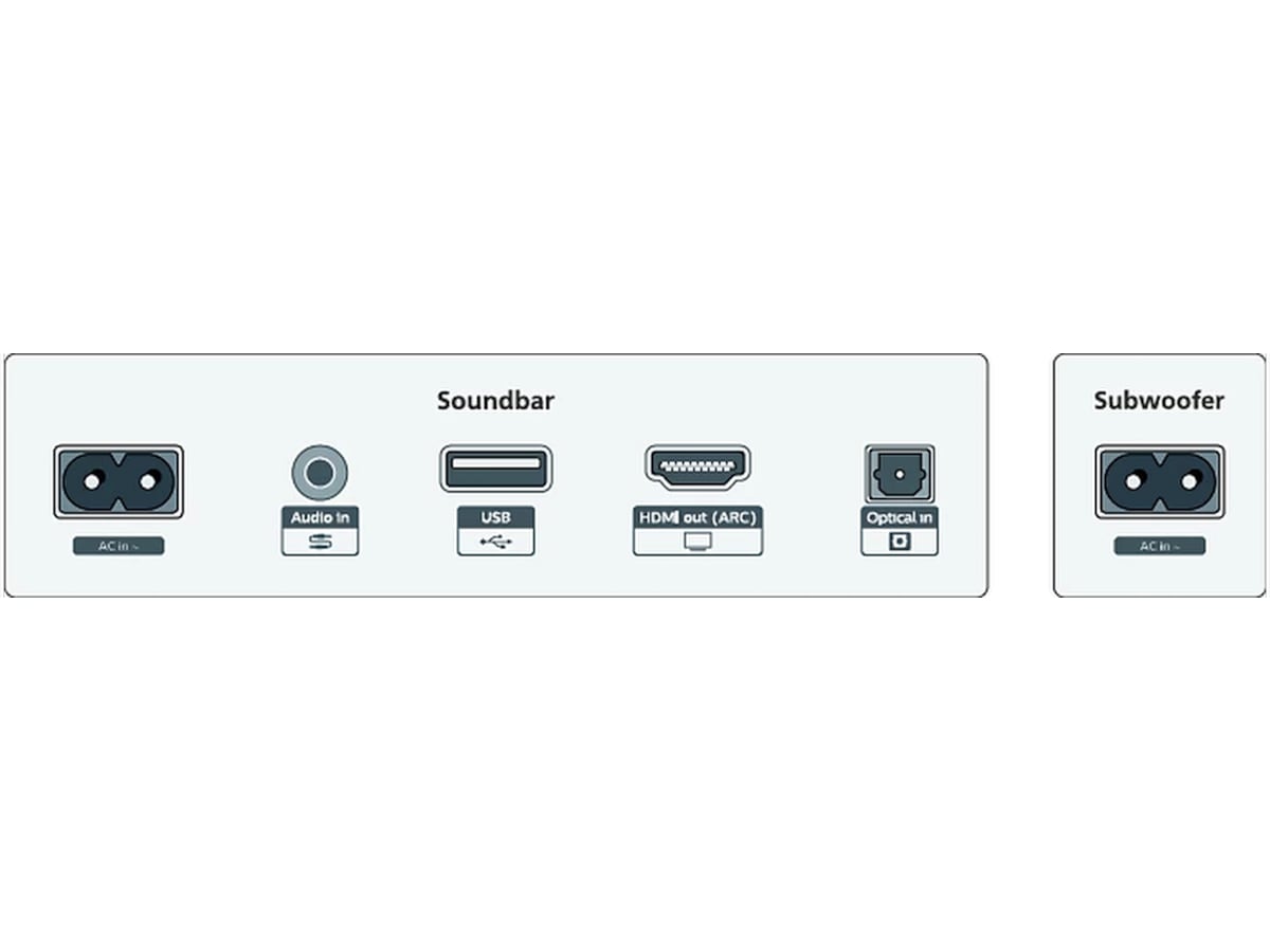 Philips TAB5309/10 2.1 Soundbar med trådløs subwoofer Soundbars