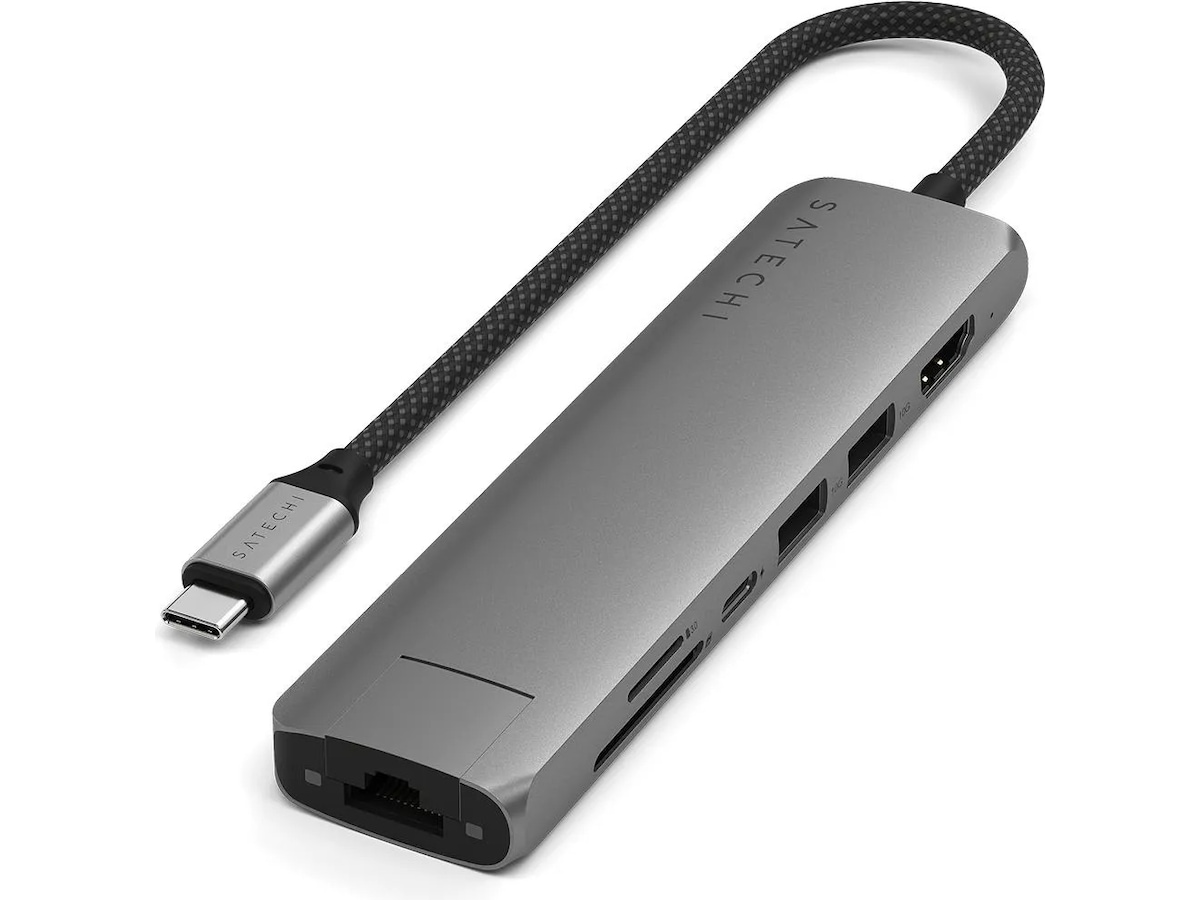 Satechi 7-i-1 Slim Multiport docking (space grey) Dockingstation og USB-hub