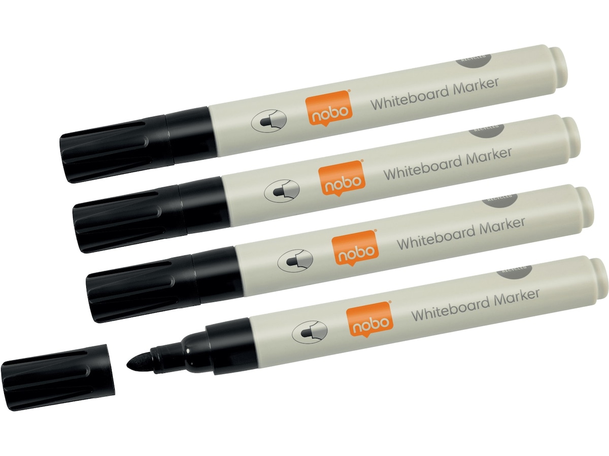 Nobo tavlepenne, 4-pak (sort) Whiteboards