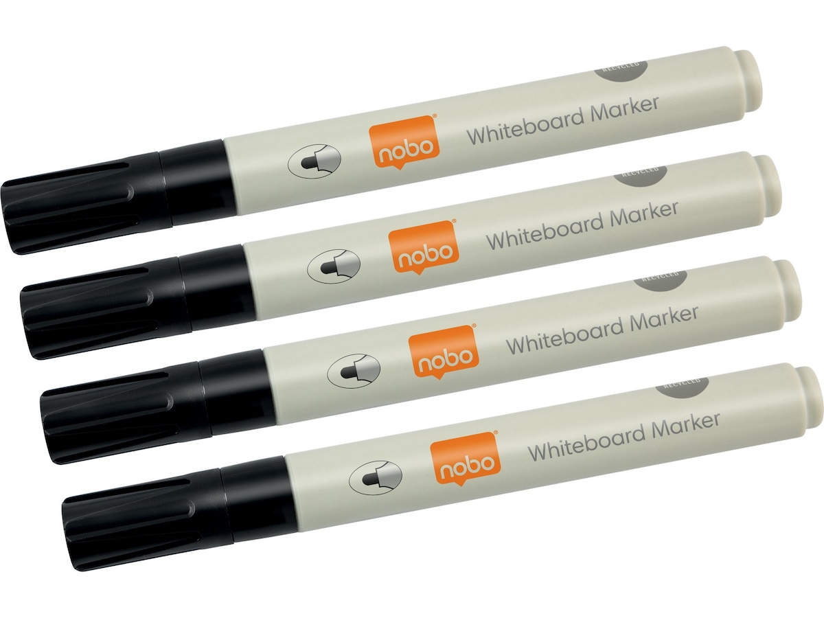 Nobo tavlepenne, 4-pak (sort) Whiteboards