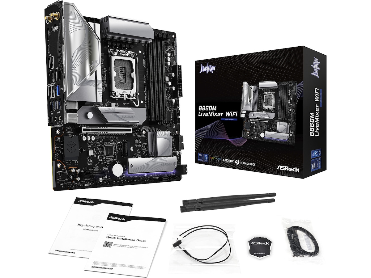 ASRock B860M LiveMixer WiFi Bundkort Intel Socket