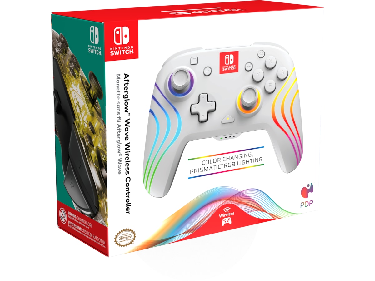 PDP Afterglow Wave Nintendo Switch controller (hvid) Tilbehør til spilkonsoller