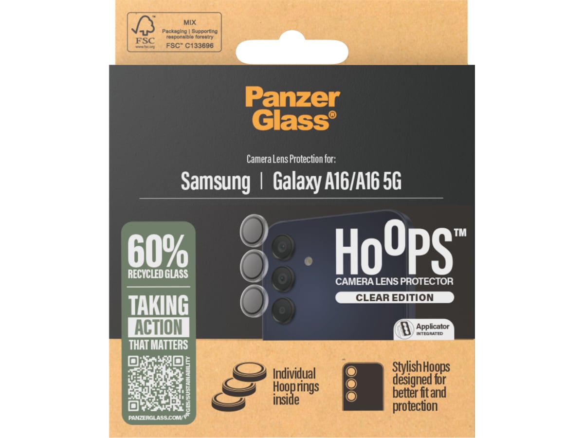 PanzerGlass Galaxy A16/A16 5G Hoops Linsebeskytter (gennemsigtig) Skærmbeskyttelse mobiltelefon