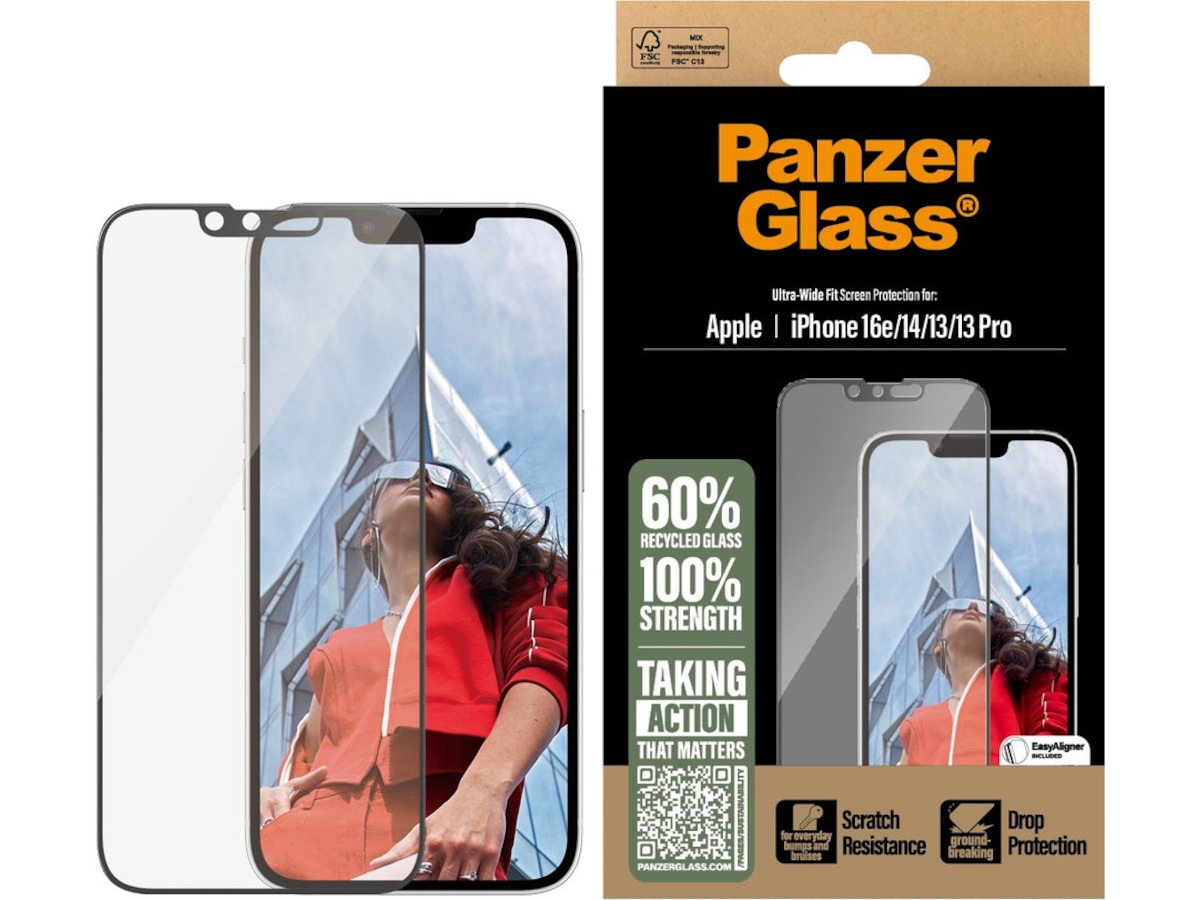 PanzerGlass iPhone 16e / 14 / 13 / 13 Pro Skærmbeskytter Skærmbeskyttelse mobiltelefon