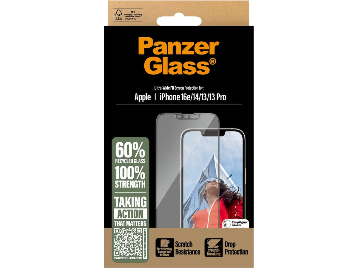 PanzerGlass iPhone 16e / 14 / 13 / 13 Pro Skærmbeskytter Skærmbeskyttelse mobiltelefon