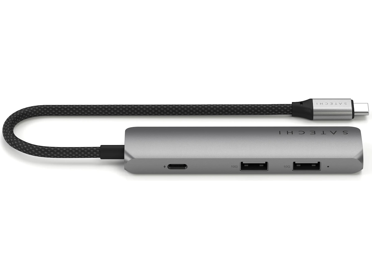 Satechi 4-i-1 Slim 4K Multiport docking (space grey) Dockingstation og USB-hub