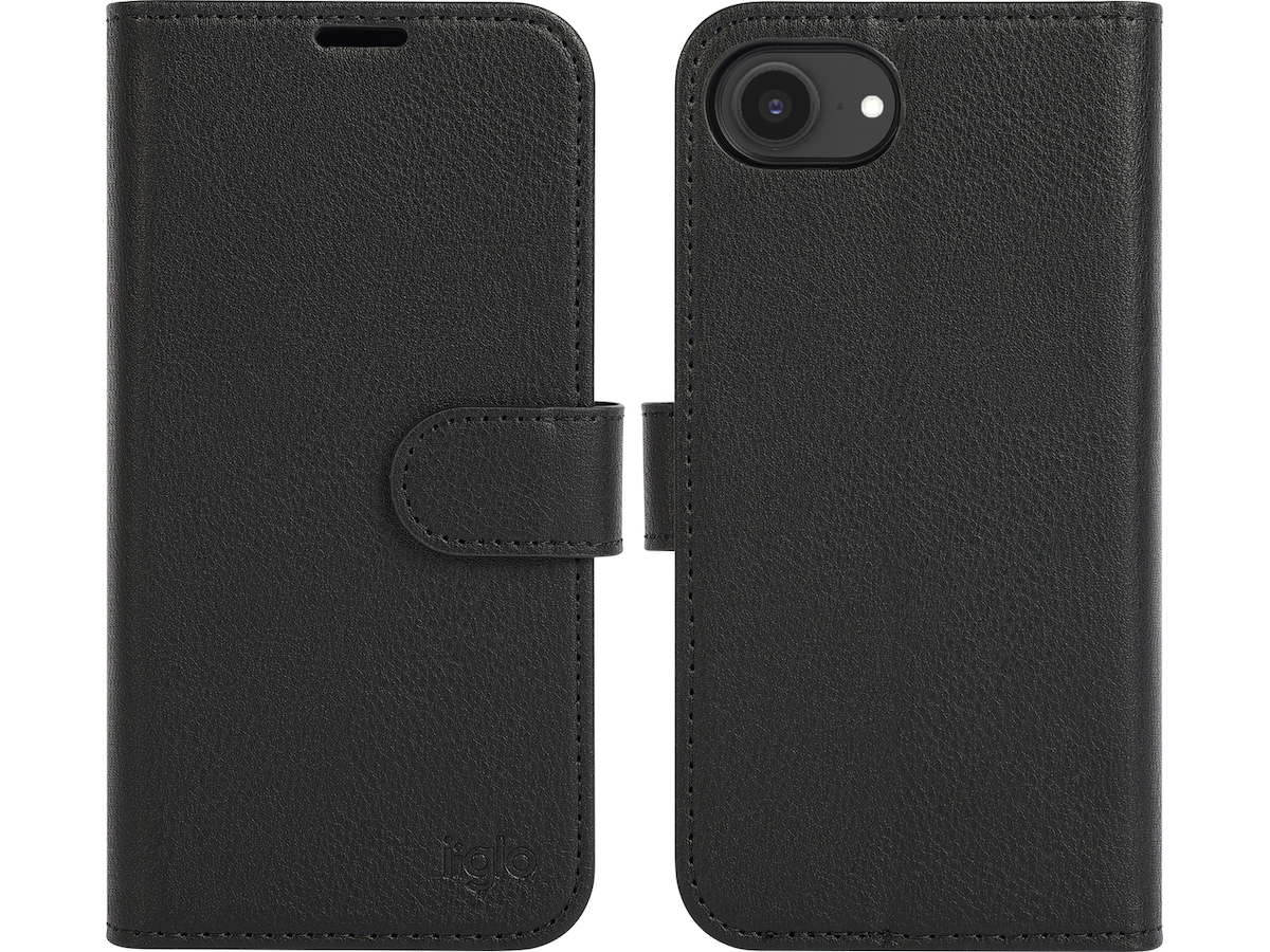 iiglo iPhone 17e / 16e 2-i-1 Wallet cover (sort) Mobilcover