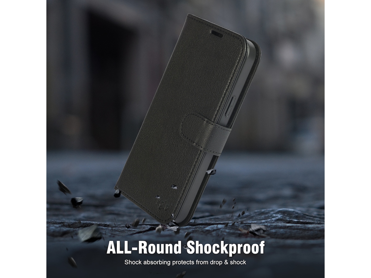 iiglo iPhone 15 Plus 2-i-1 Wallet cover (sort) Mobilcover