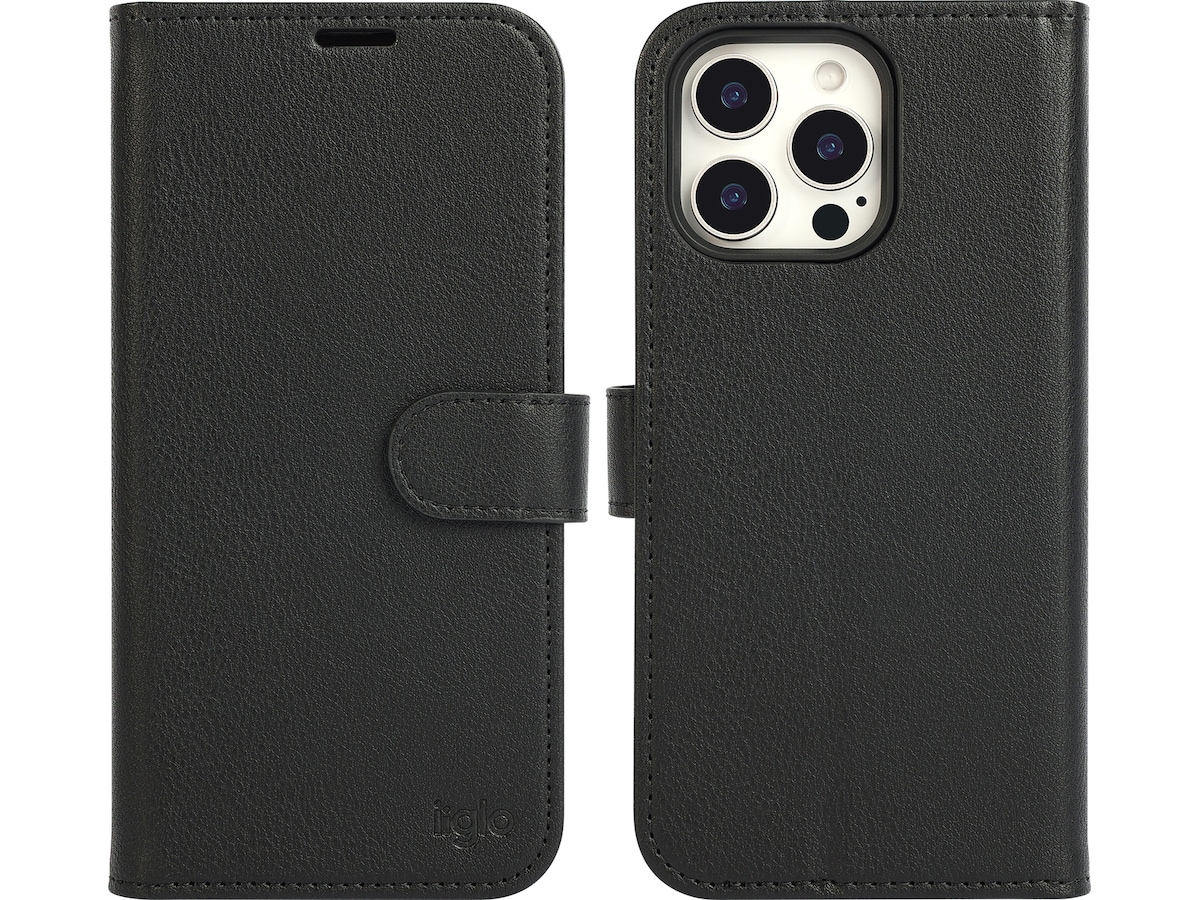 iiglo iPhone 16 Pro Max 2-i-1 Wallet cover (sort) Mobilcover