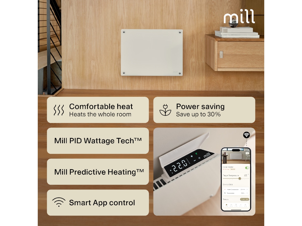 Mill Glass Smart WiFi Gen 4 panelovn 400W Varmepaneler
