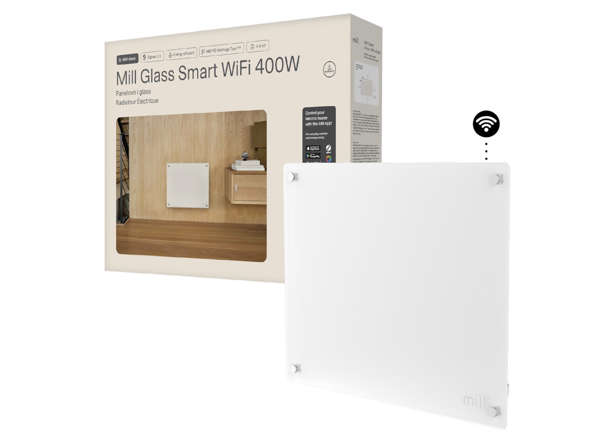 Mill Glass Smart WiFi Gen 4 panelovn 400W Varmepaneler