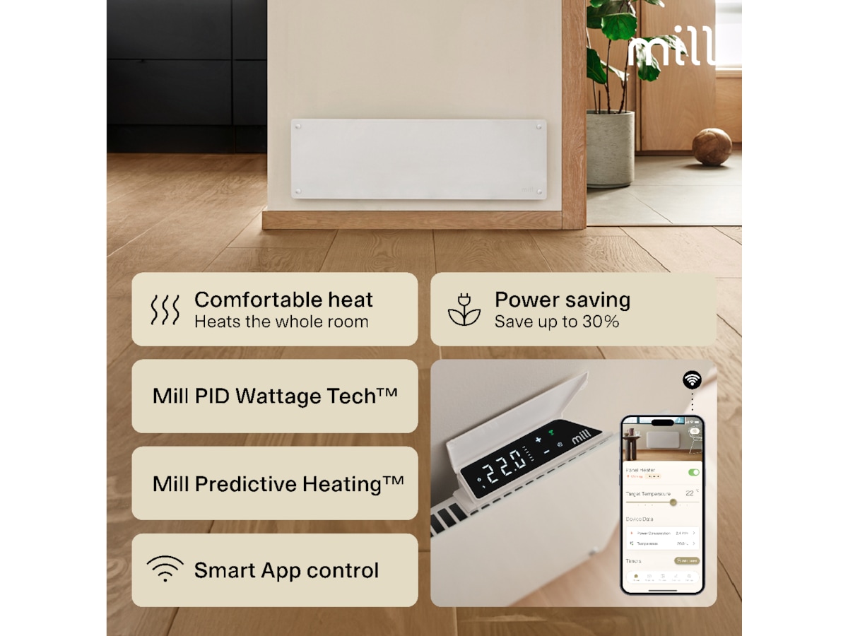 Mill Glass Smart WiFi Gen 4 panelovn 500W Varmepaneler
