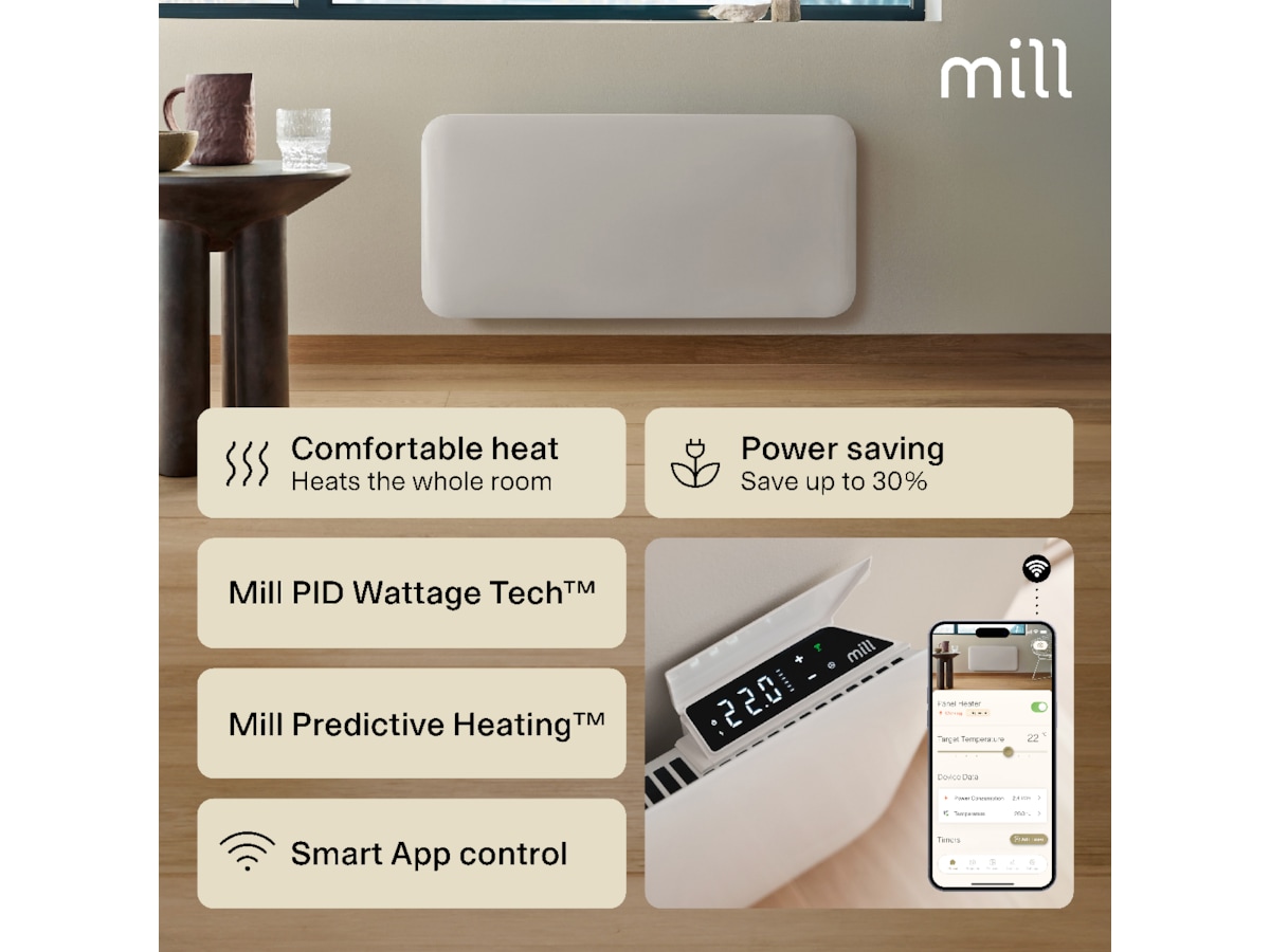 Mill Invisible Smart WiFi Gen 4 panelovn 1500W Varmepaneler