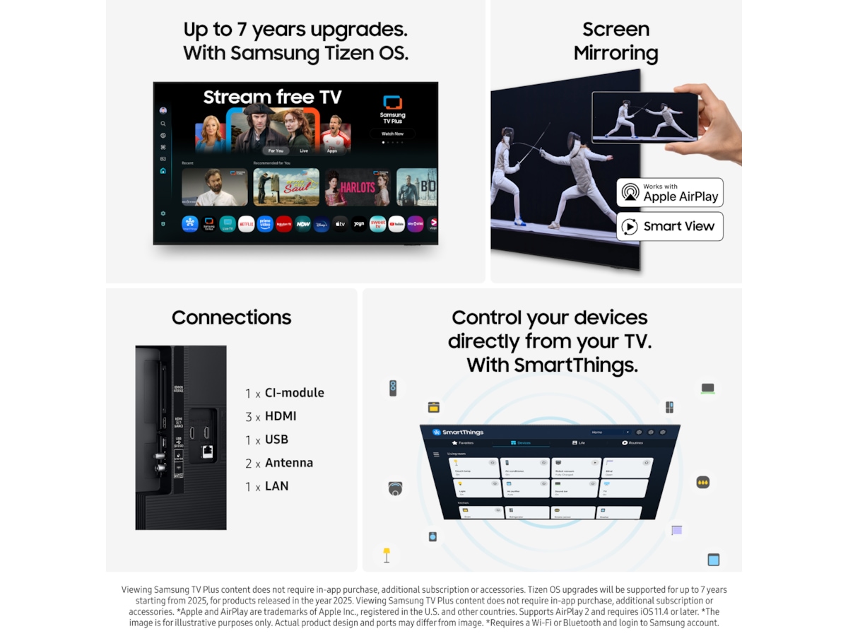 Samsung 65" U7005F UHD 4K Smart TV (2025) 60 - 69 tommer TV