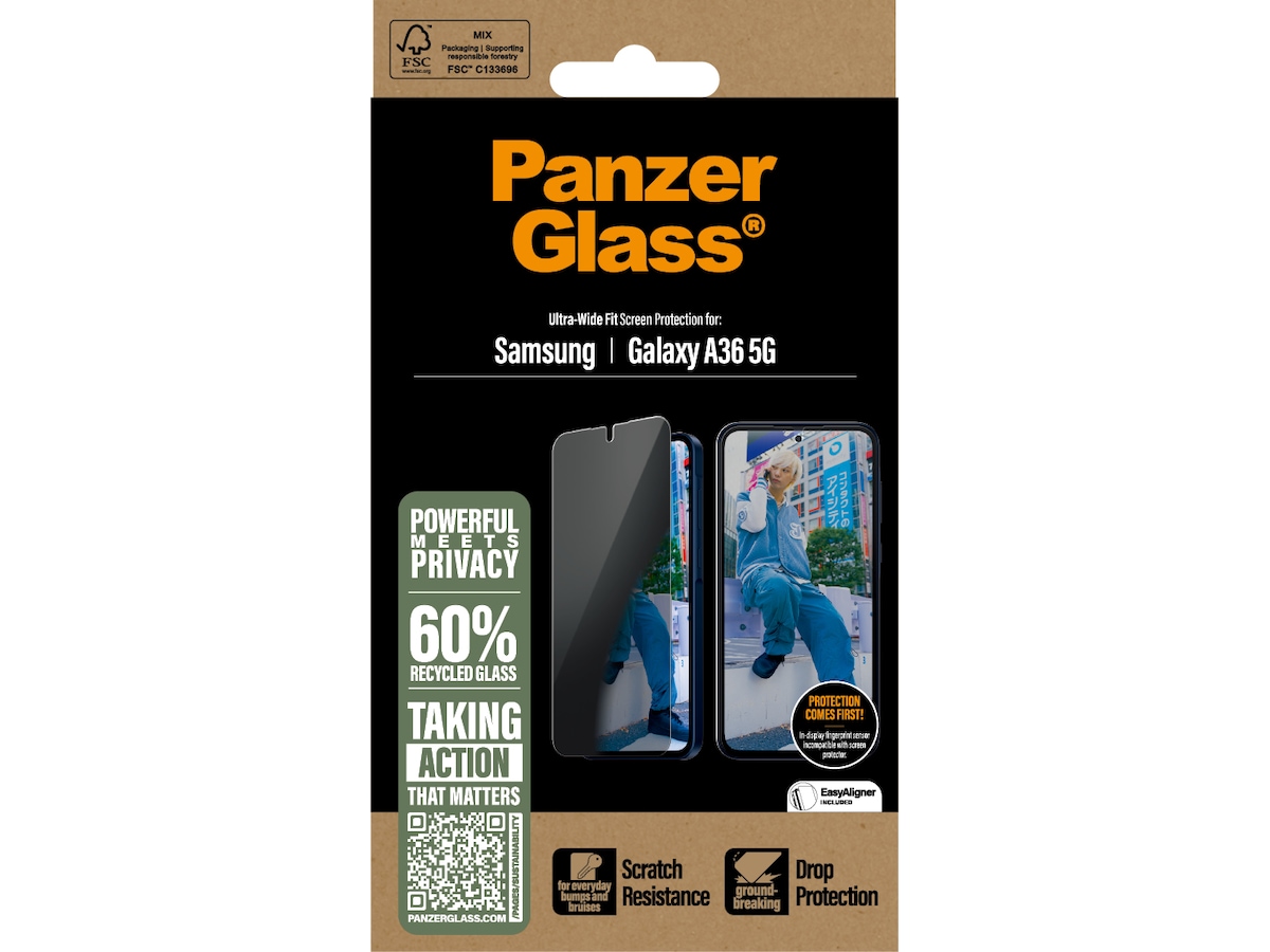 PanzerGlass Galaxy A36 5G Privacy skærmbeskytter Skærmbeskyttelse mobiltelefon