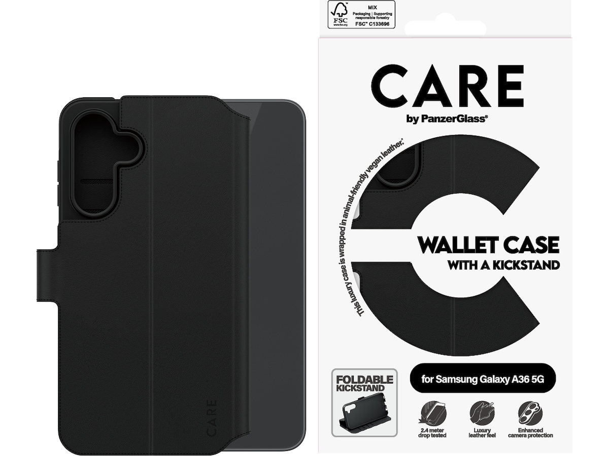 PanzerGlass CARE Galaxy A36 5G Feature wallet cover (sort) Mobilcover