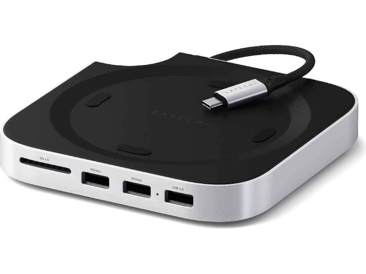Satechi Mac Mini M4 Stand & Hub (sølv) Dockingstation og USB-hub