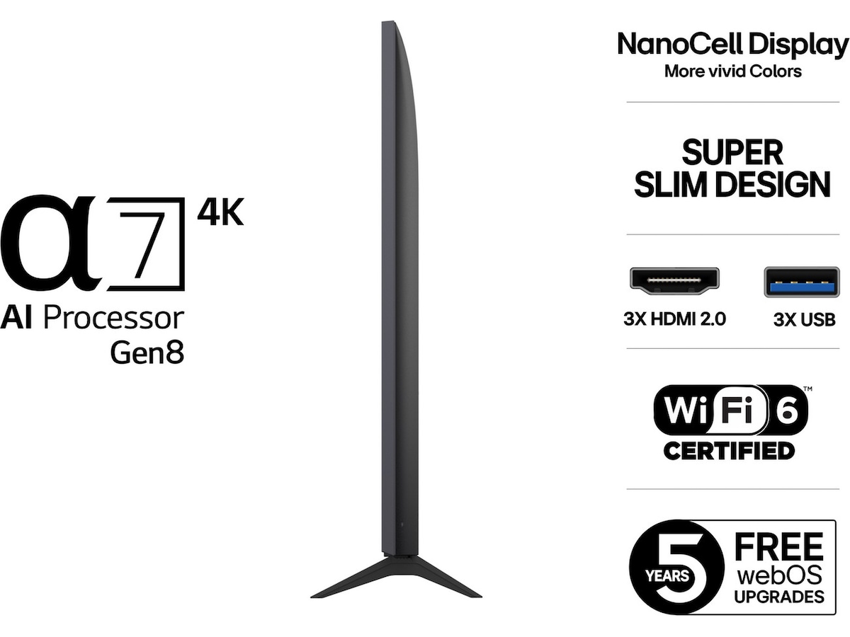 LG 75" NANO80 AI 4K NanoCell Smart TV (2025) 70 - 79 tommer TV