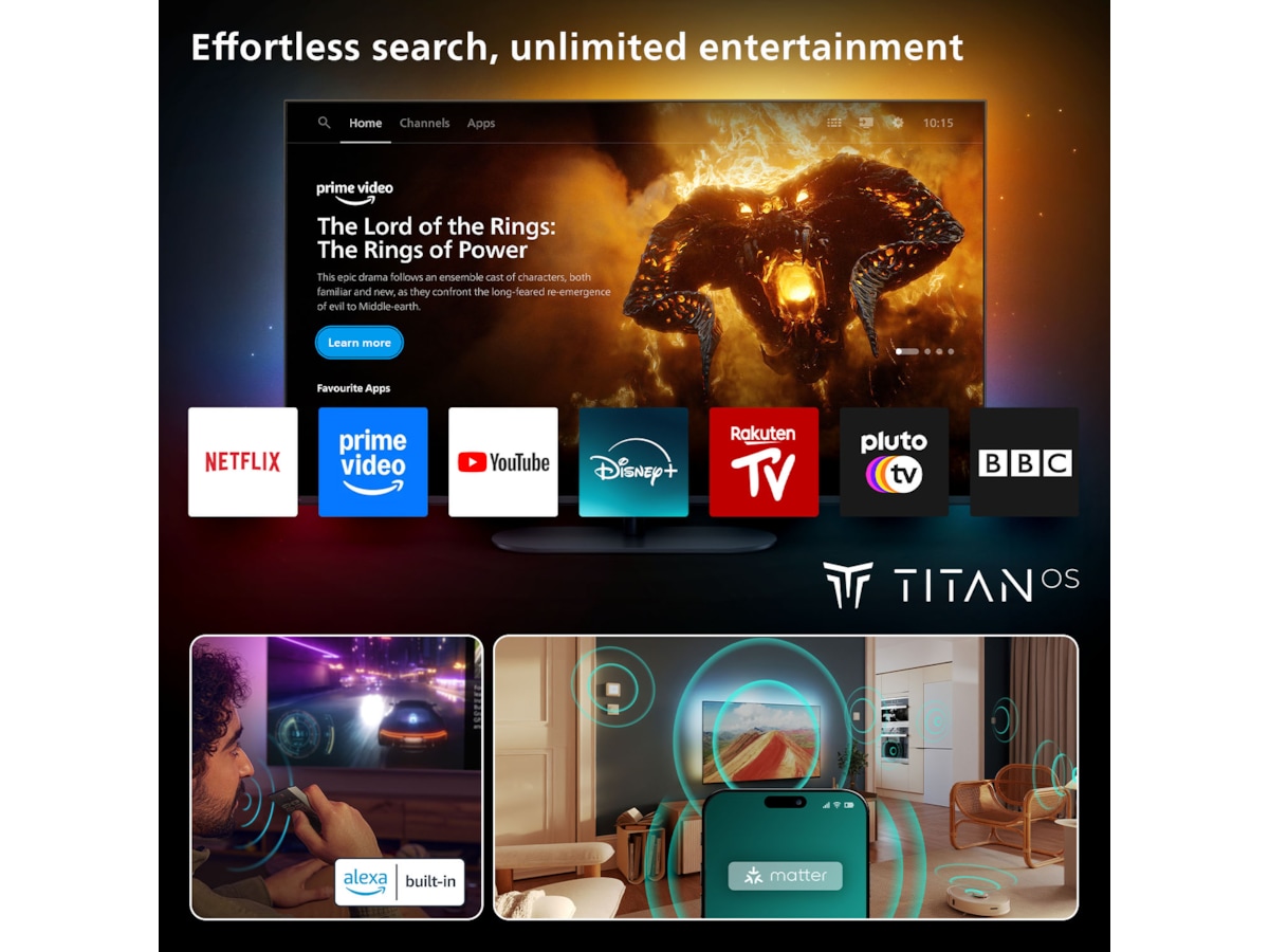 Philips 55" QLED Smart Ambilight TV PUS8550/12 (2025) 50 - 59 tommer TV
